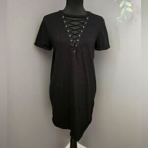 Forever 21 Black T-Shirt Dress - small